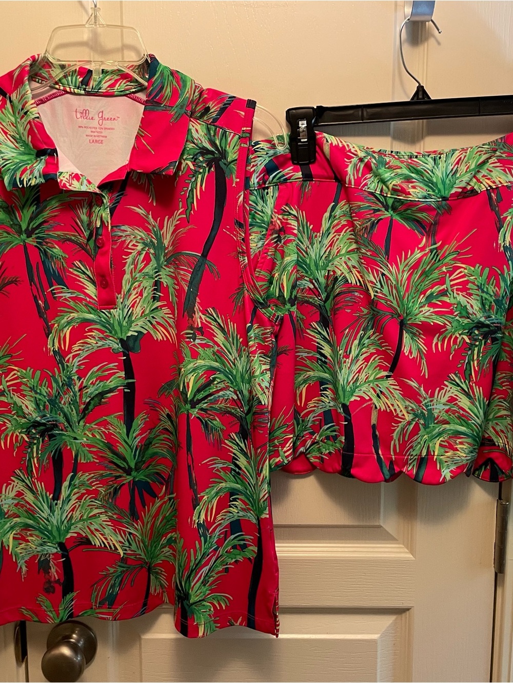 Lillie Green Hot Pink Palm-Print Golf Set